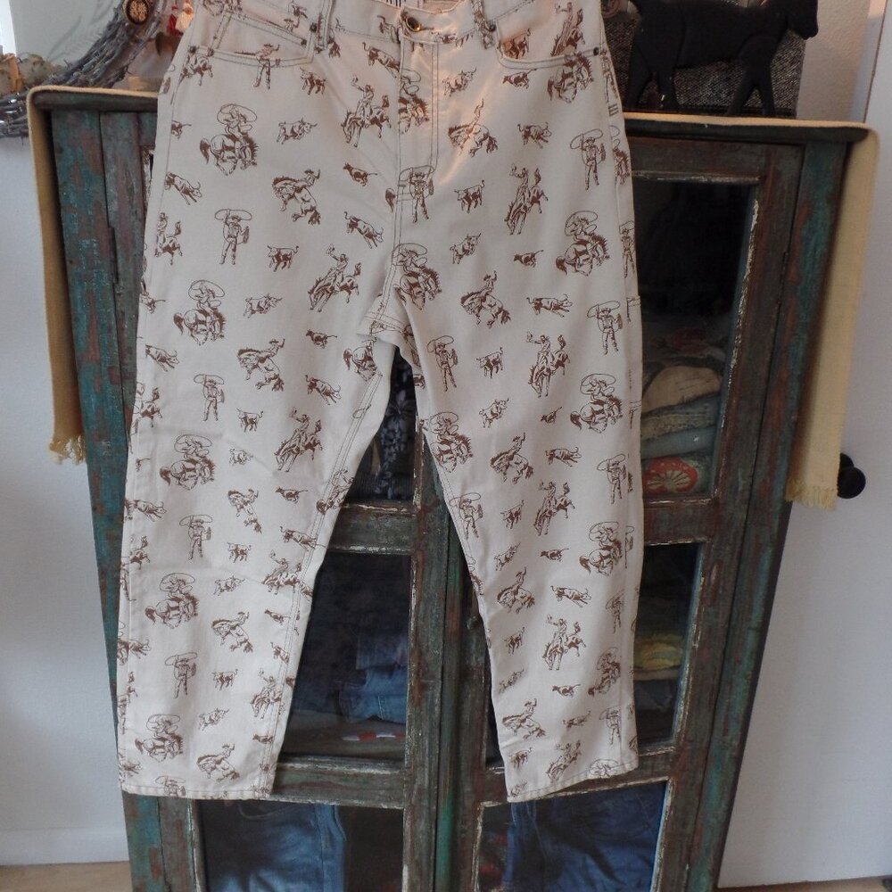 URBAN OUTFITTERS BDG Cowboy Print NWOT Straight Utility Jeans Size 36/16 UNISEX - Picture 4 of 13
